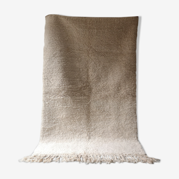 Tapis berbere uni écru 100% laine vierge, 230x133 cm