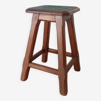 Tabouret vintage en chêne massif