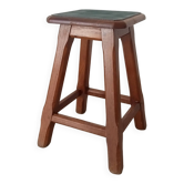 Tabouret vintage en chêne massif