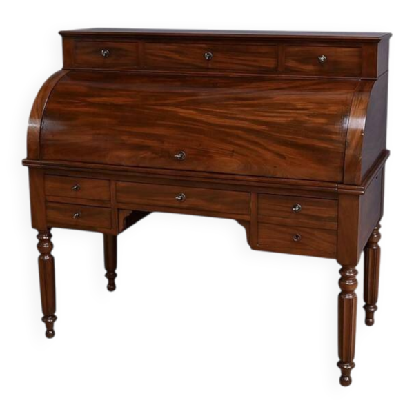 Bureau à Cylindre en Acajou, époque Restauration – 1ère partie XIXe