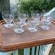 Set de 7 verres à vin gravés vintage 1950