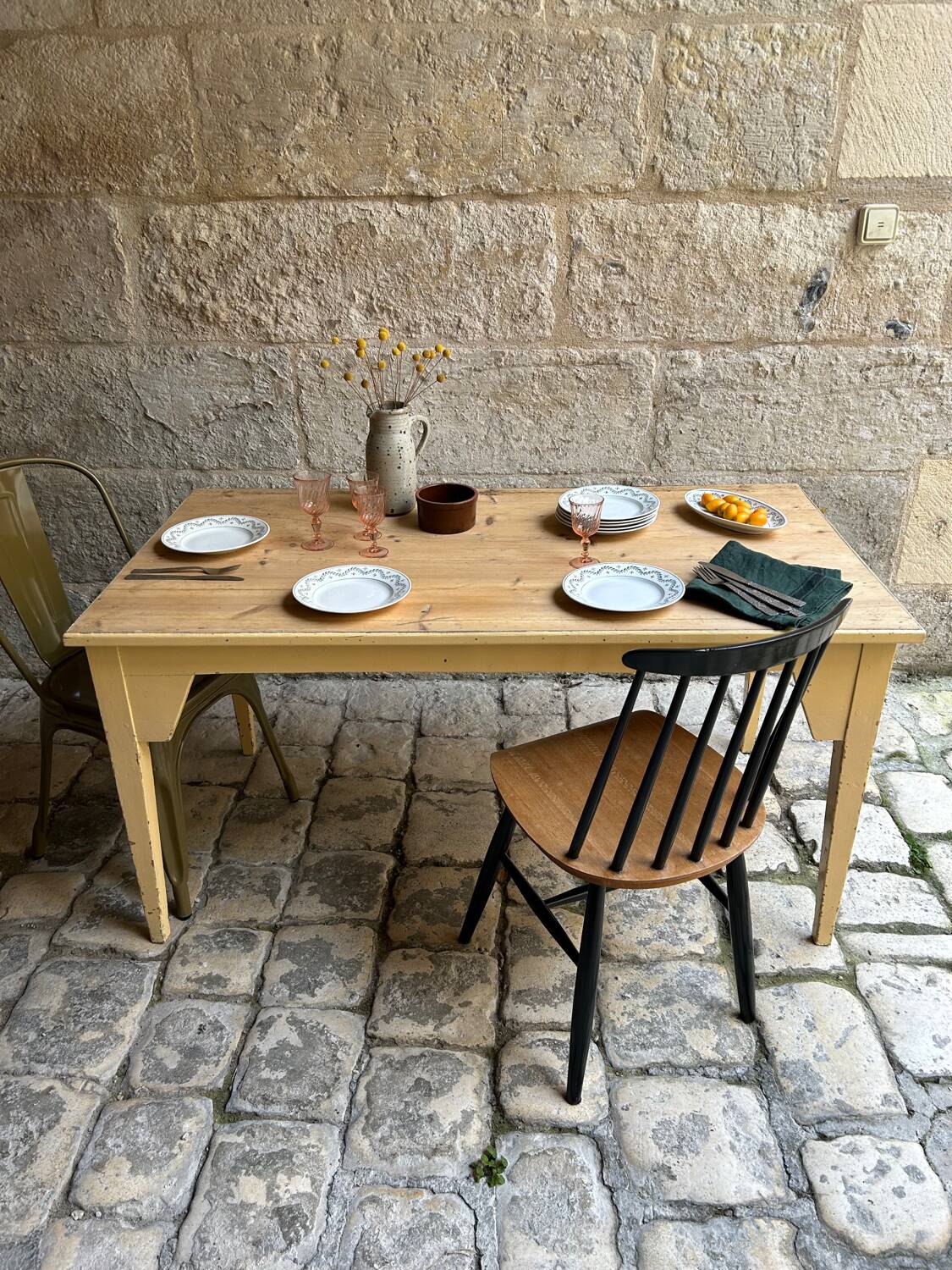 Weathered farm table