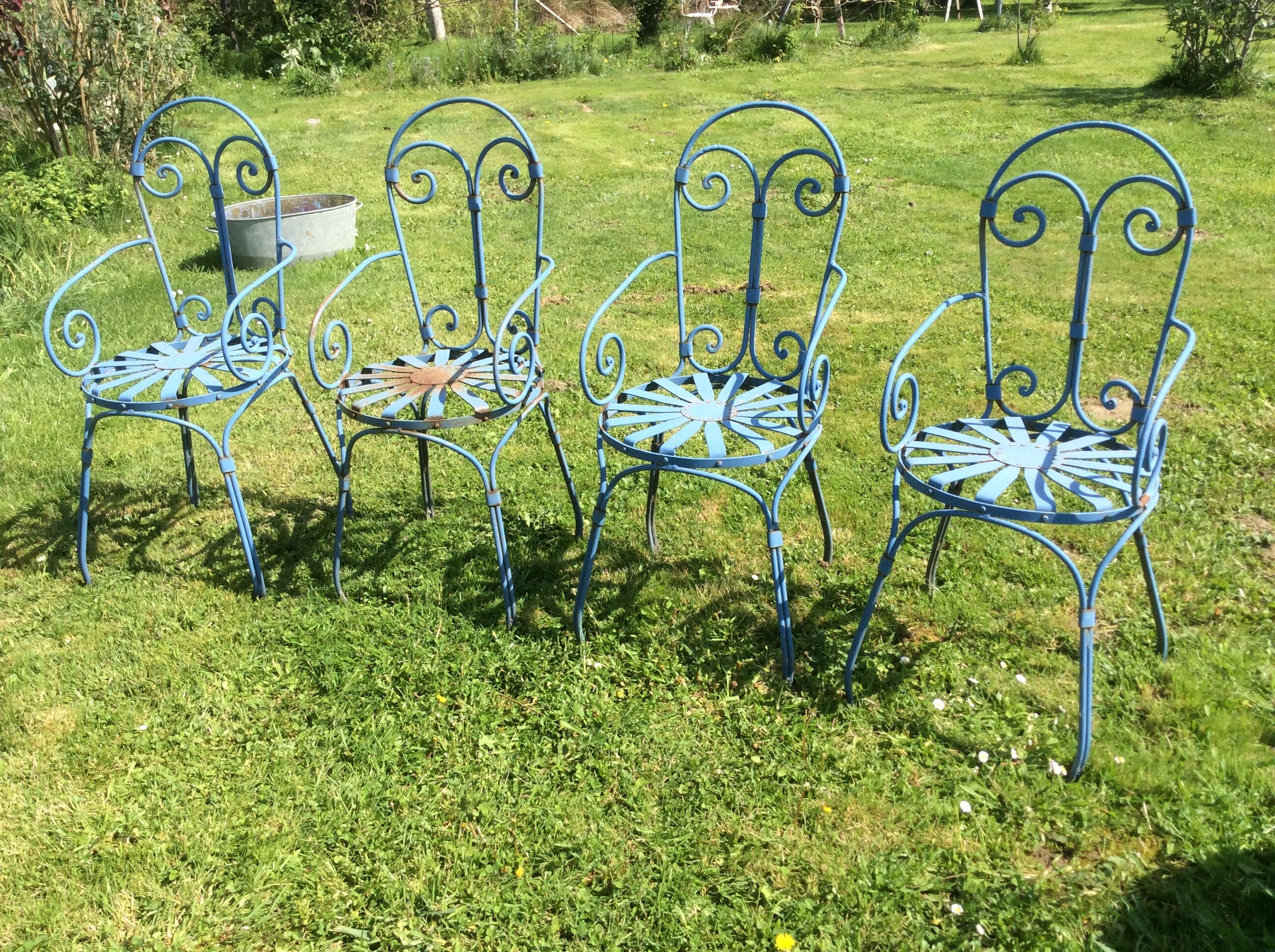 Vintage iron garden chairs
