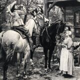 Etching la halte des cavaliers by Alf 1900
