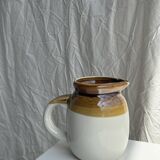 Small two-tone white and brown pitcher Made in China