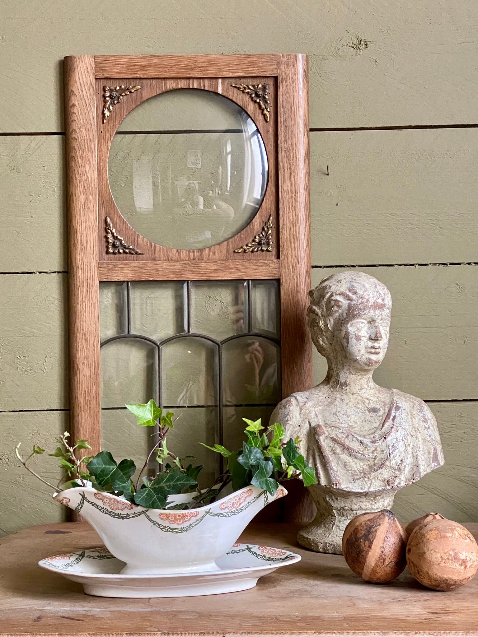 Old earthenware sauce boat Creil and Montereau HBCM