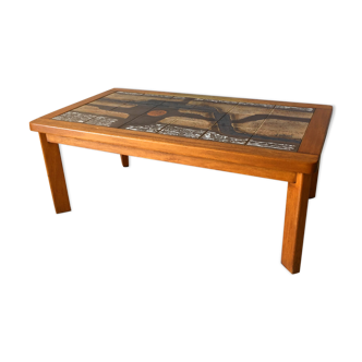 1960s vintage Vallauris ceramic coffee table