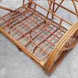Vintage rattan pretzel sofa