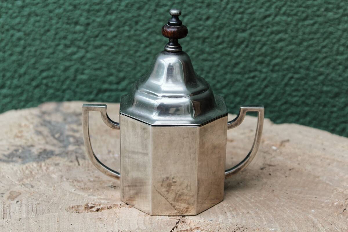 Art Deco coffee service, silver metal and rosewood