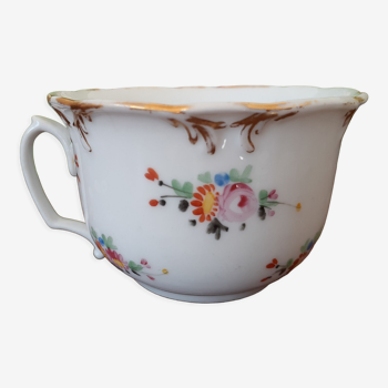 Antique flowered porcelain cup