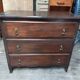 Solid wood chest of drawers with 3 patinated varnished drawers