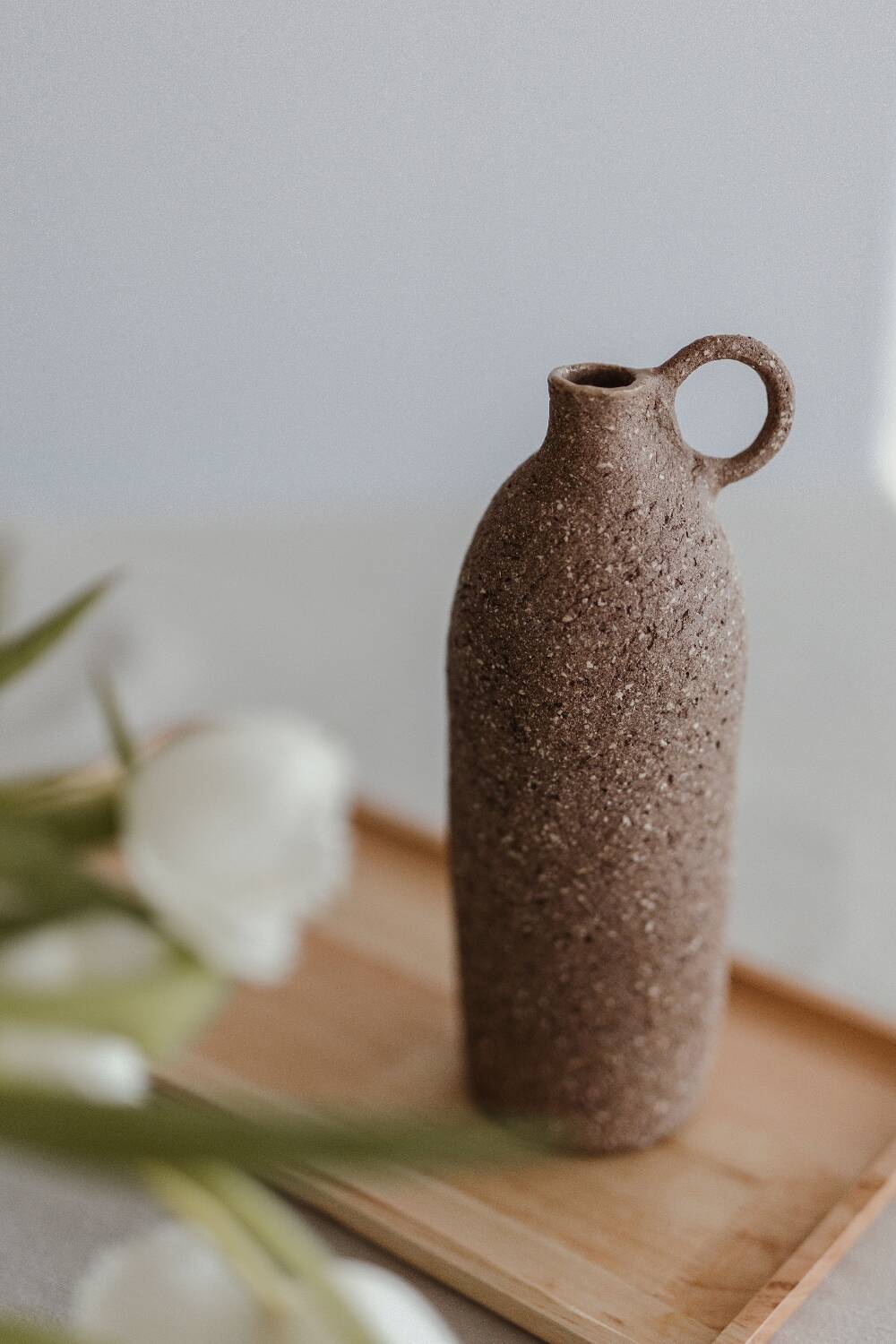 Bouteille à huile en grès