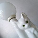 Vintage ceramic cat lamp from the eighties