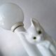 Vintage ceramic cat lamp from the eighties