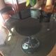 Table foot Tulip smoked glass tray