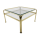 Table basse, laiton & verre, Mauro Lipparini  1970's, italie