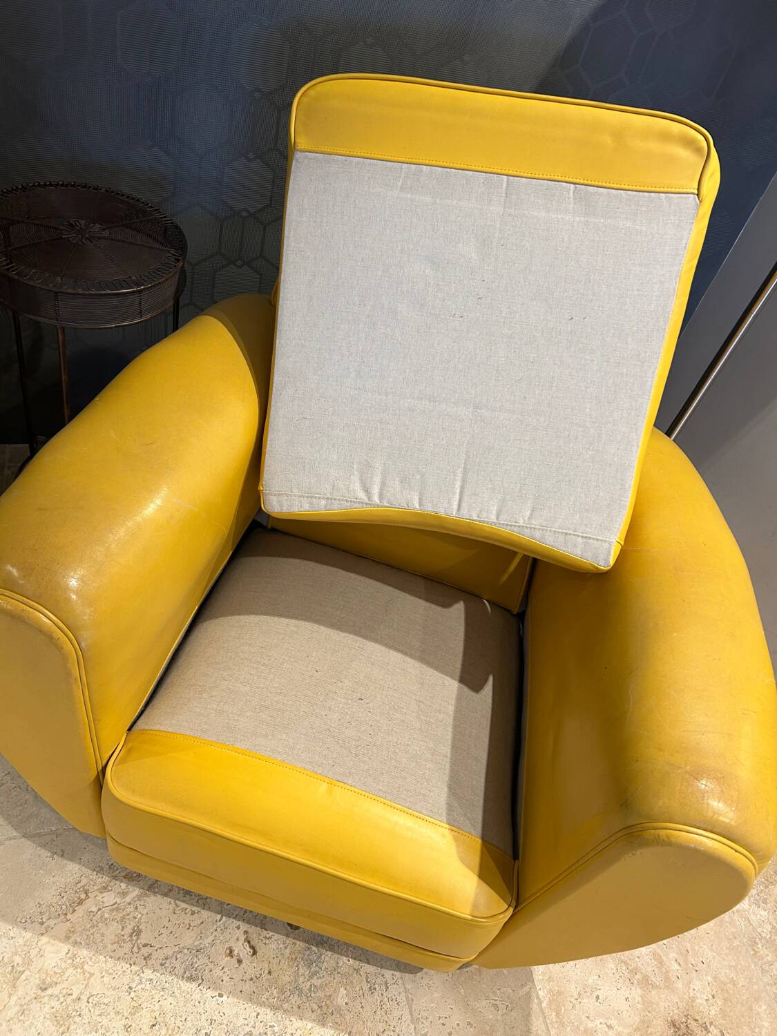 A leather club chair