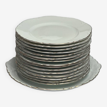 Porcelain plates with gold edging