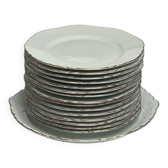 Assiettes porcelaine liseré doré