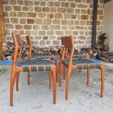 Set of 4 scandinavian teak chairs by piero palange and werther toffoloni montina