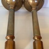 Pair of old brass candle holders
