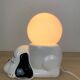 Ceramic dog lamp and opal globe