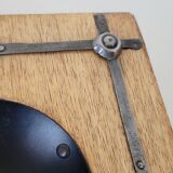 Ashtray empty pocket brutalist industrial metal and wood