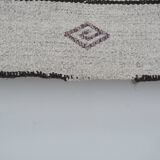 Vintage undyed wool goat hair turkish kilim rug 5' x 6'11''