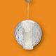 Spherical pendant light in bubbled and opaque blown glass
