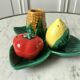 Salt shaker, mustard pepper shaker and slip set from the 60s