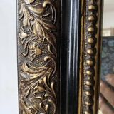 Antique Louis Philippe mirror in black and gold, 93X68cm