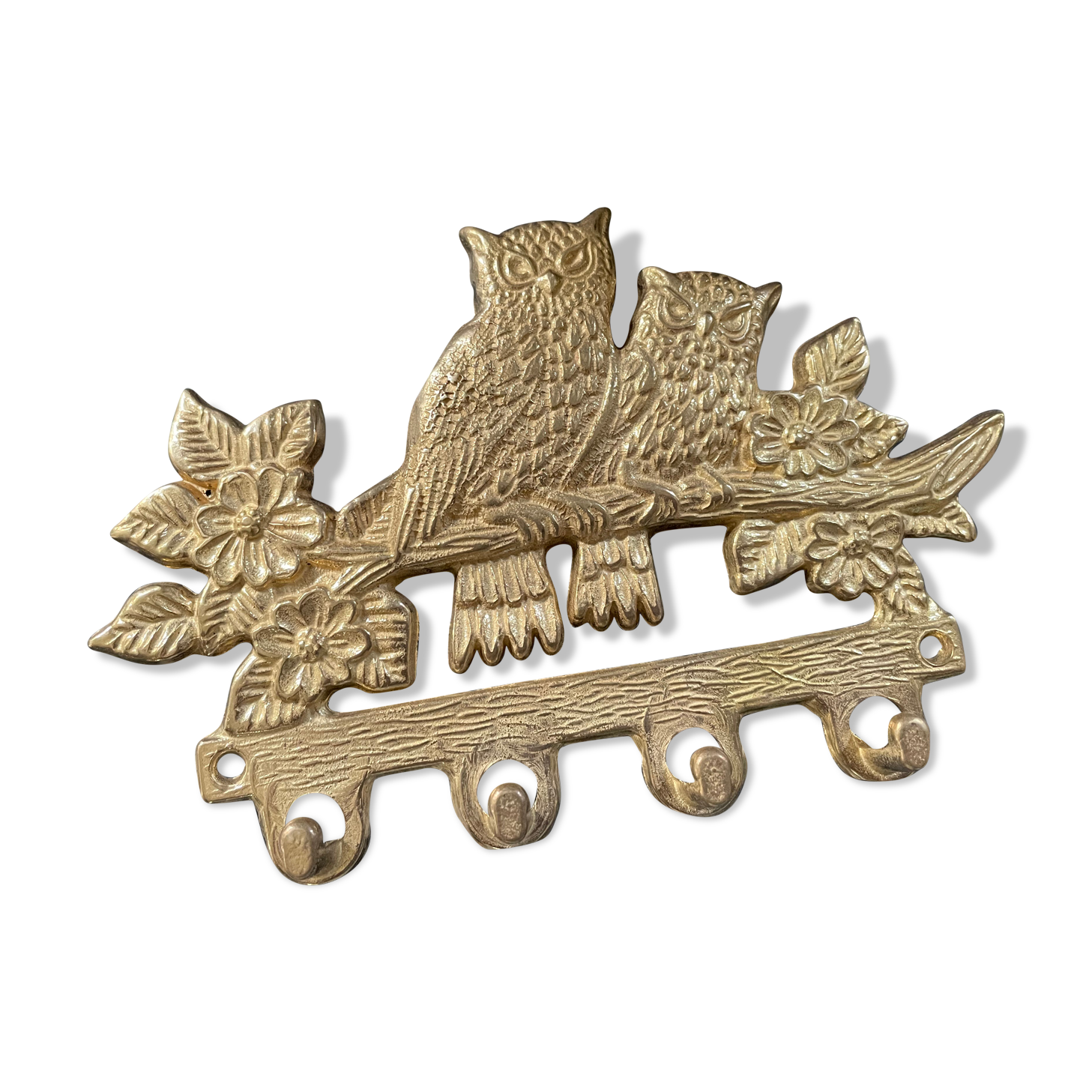 Golden brass owl hook