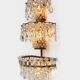 Paire de grandes appliques en laiton et cristal c. 1940s (57 cm)