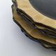 6 ceramic dessert plates shaped like a sunflower, signed CB.