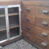 Oak art deco corner unit