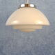 Art Deco opaline pendant with chromes suspension. 1930/40's