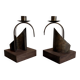 Pair of Brutalist Sculptural Candleholders by Arte Romera, Spain, 1980s