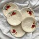 5 vintage floral earthenware coffee saucers from Digoin Sarreguemines 9225