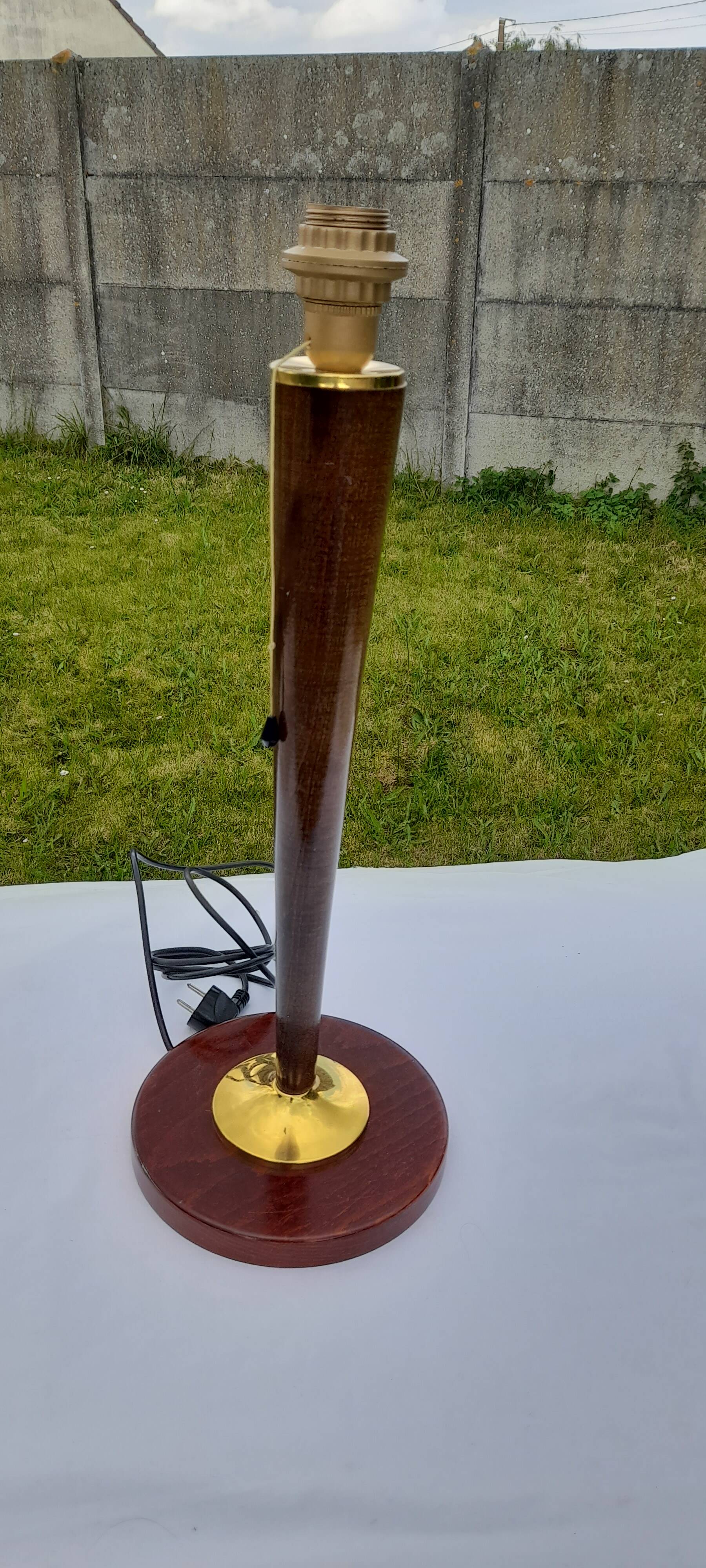Mazda style desk lamp base with pull H 58.5 cm