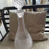 Crystal and glass wine decanter