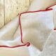 Square Basque tablecloth with hand-trimmed center - 140x130 - Hemp