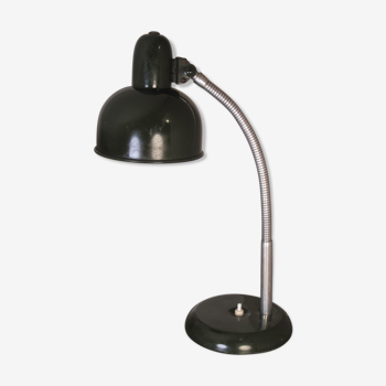 Lampe flexible vintage, tôle émaillée verte