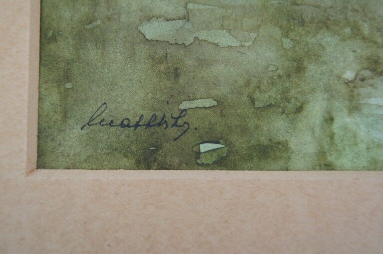 Church in the countryside - Watercolor signed