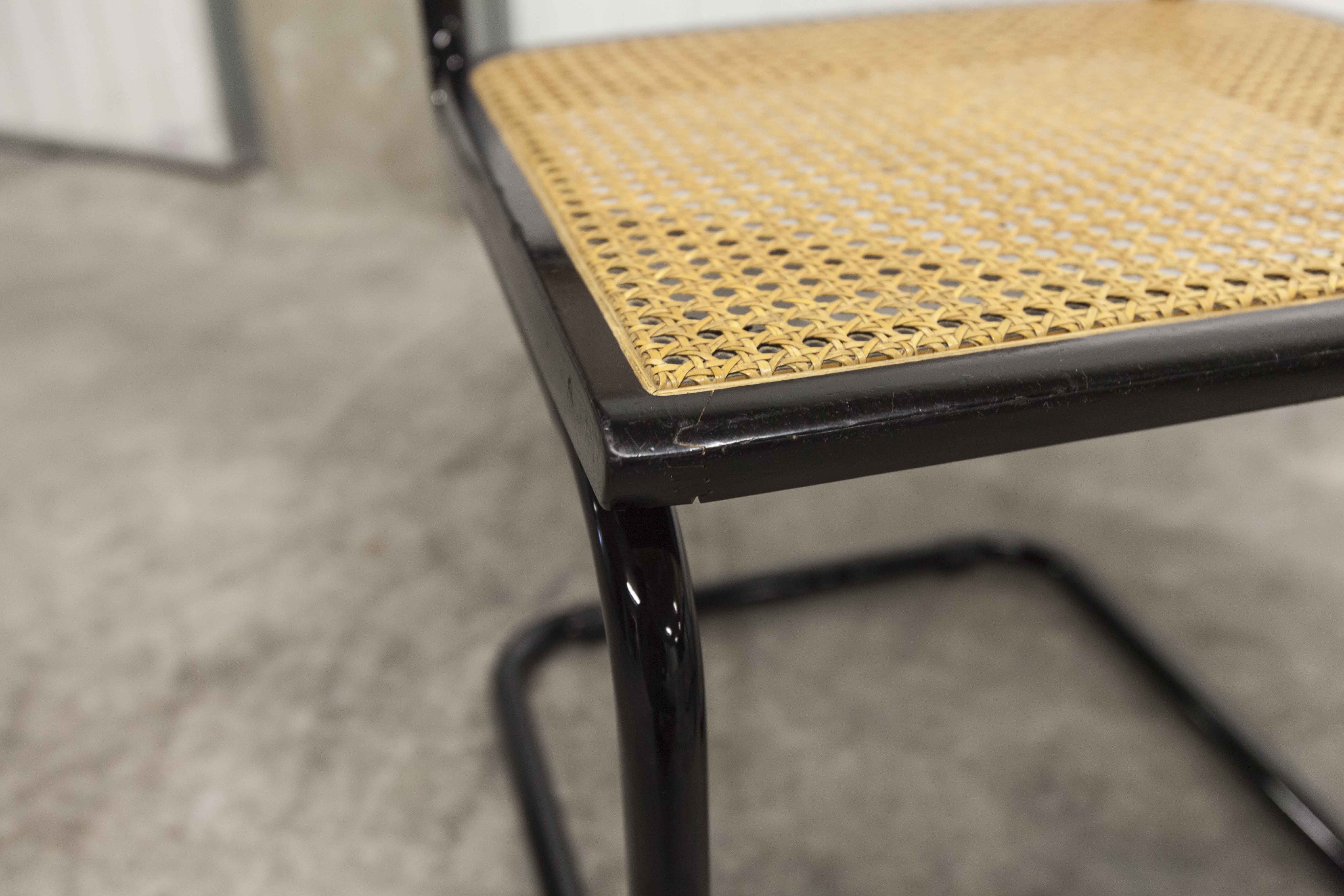 Pair of black Breuer B32 chairs restored, new stamps