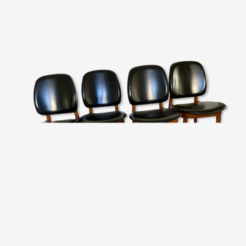 suite of 4 chairs from the 60s, "pegasus" model, from Baumann.