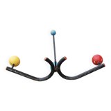 Old Wall Coat Rack 4 Multicolor Balls