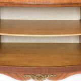 Louis XVI style half-moon marble marquetry sideboard