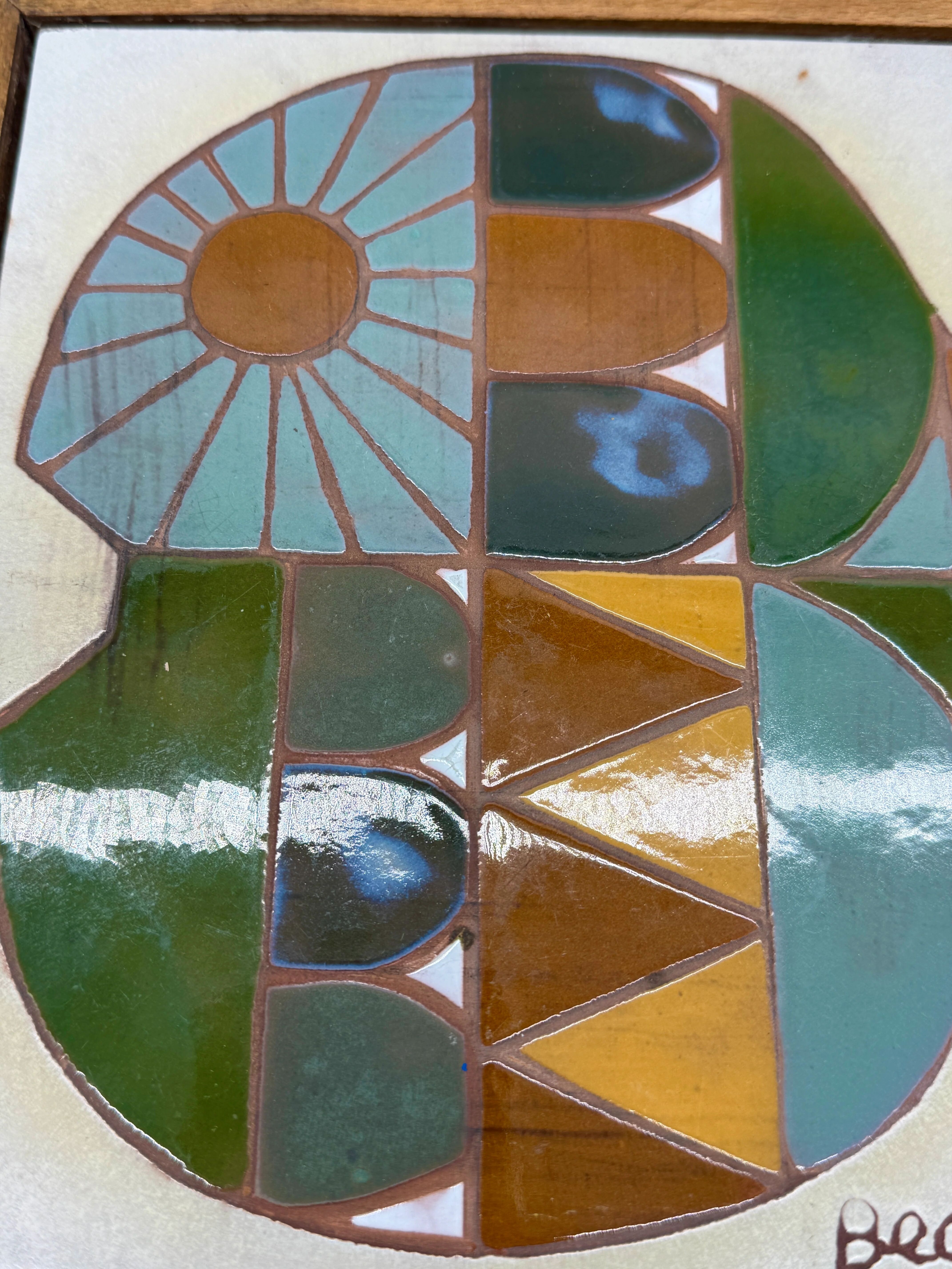 Céramique murale « poisson » signée Beauregard, 1960