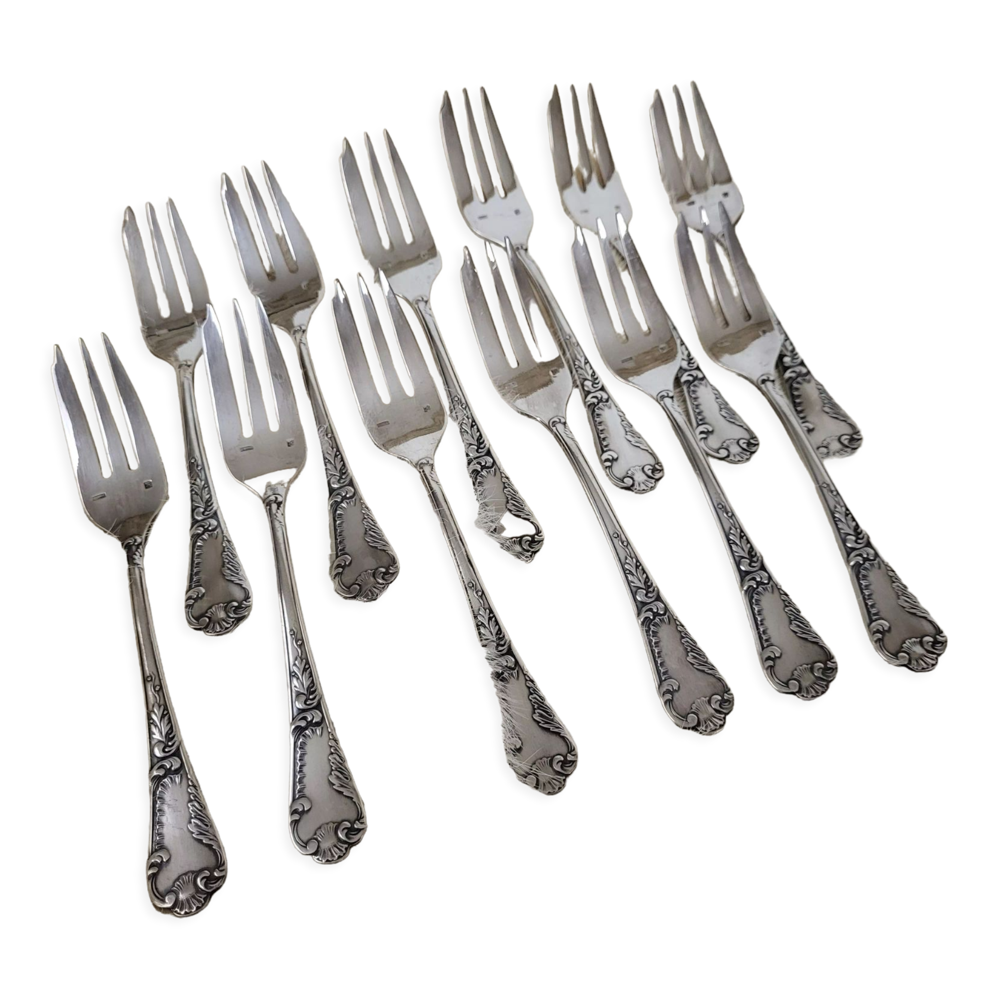 Set of 12 dessert forks Silver metal François Frionnet