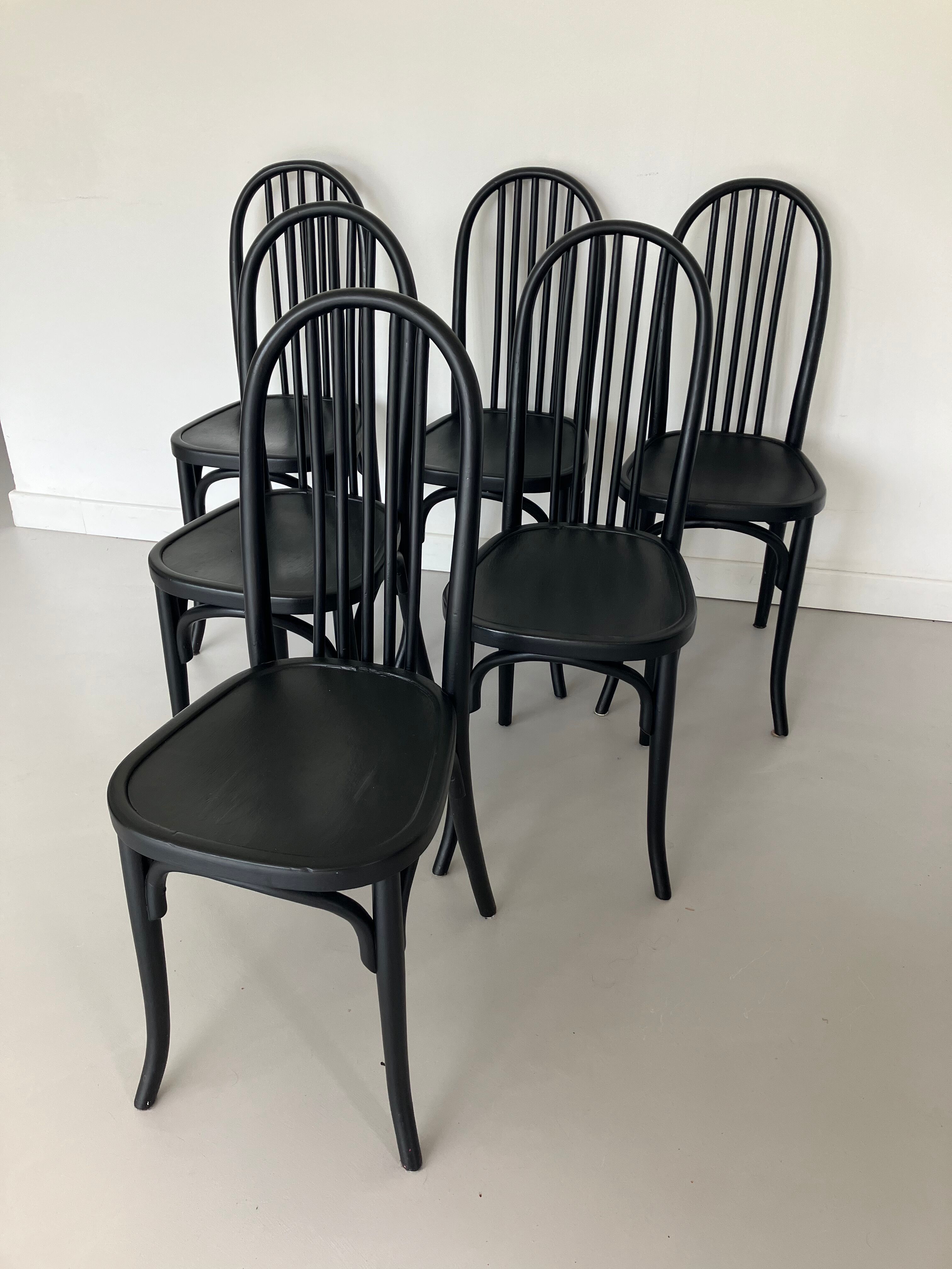 Black Baumann bistro chairs